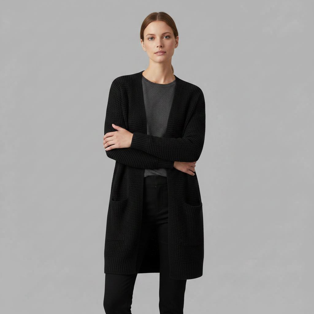 Cardigan Élégant Femme | Vêtement Polyvalent en Acrylique