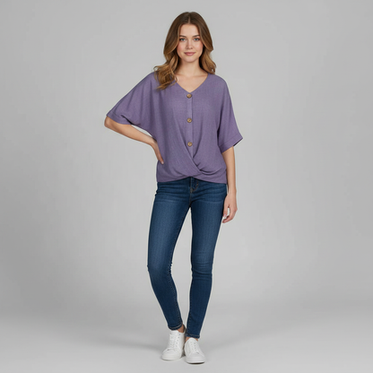 Chemisier Femme Chic Col V | Blouse Femme Élégante