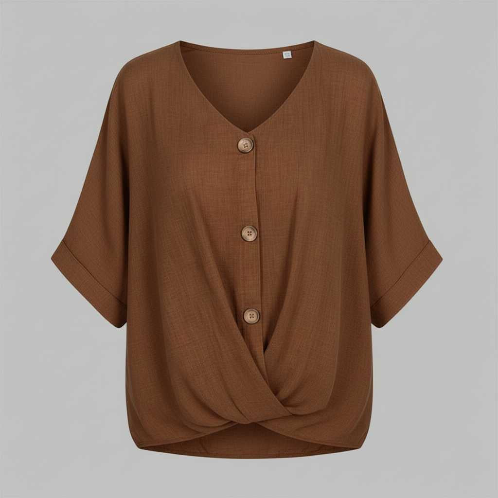 Chemisier Femme Chic Col V | Blouse Femme Élégante