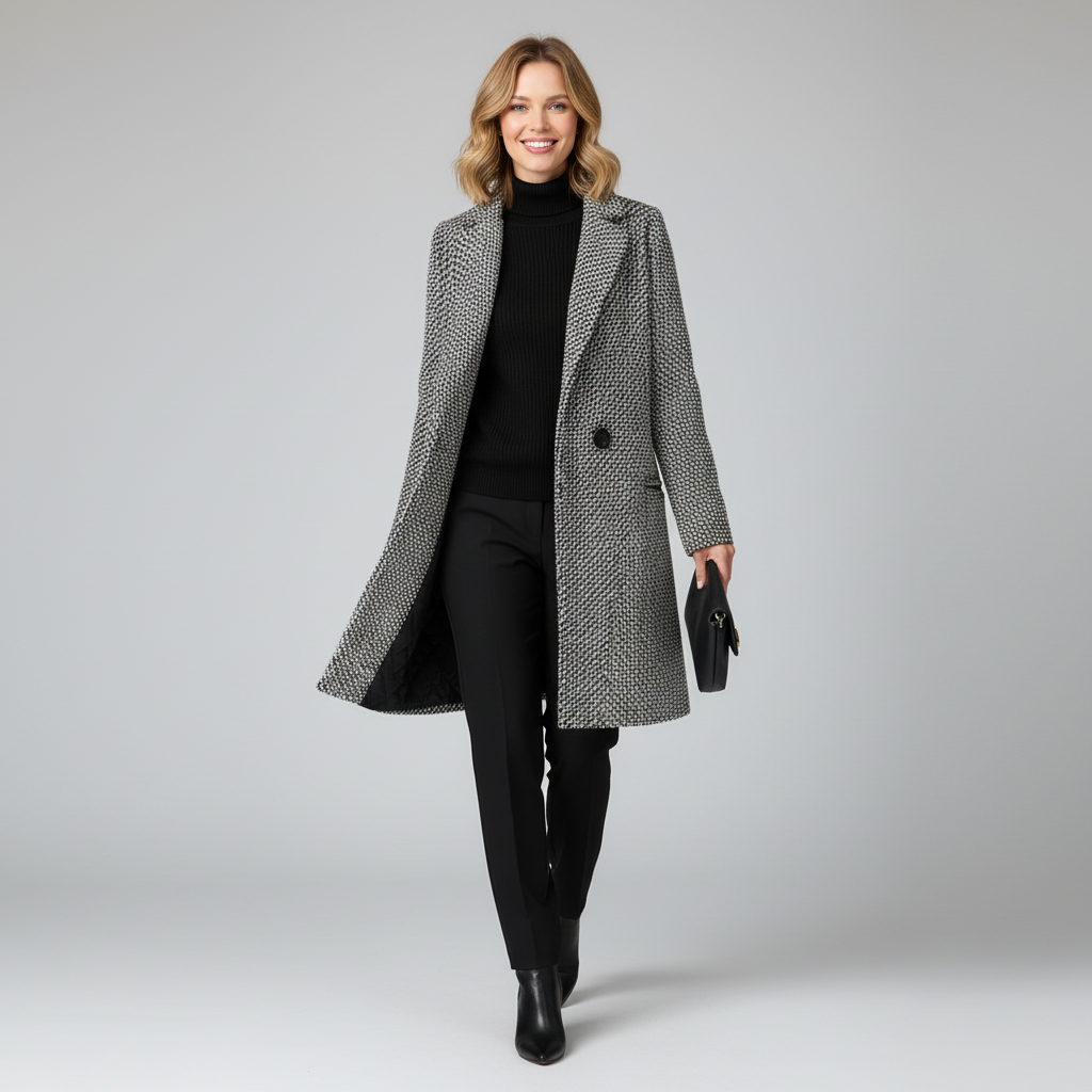Manteau Long Femme Hiver Élégant en Laine | Vêtements d'Hiver