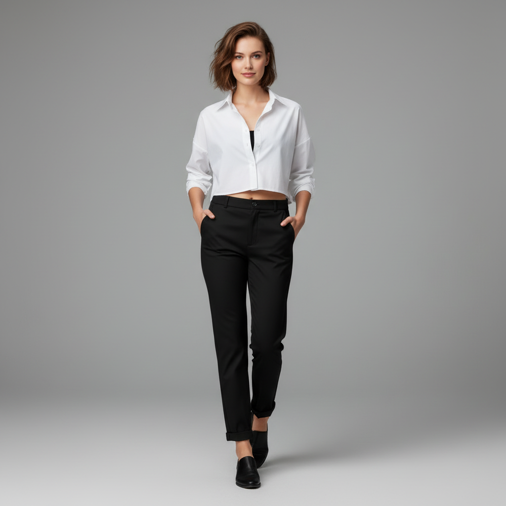 Pantalon Élégant Femme | Pantalon de Bureau Taille Haute