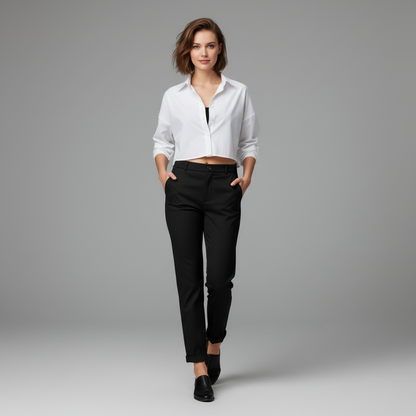 Pantalon Élégant Femme | Pantalon de Bureau Taille Haute