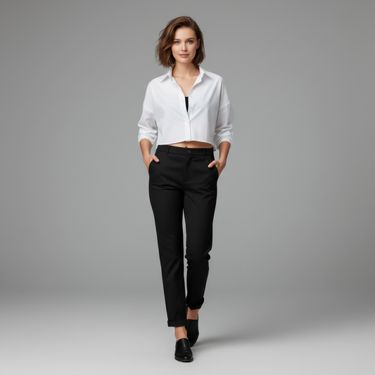 Pantalon Élégant Femme | Pantalon de Bureau Taille Haute