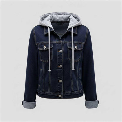 Veste Femme en Jean avec Capuche Amovible | Veste Décontractée